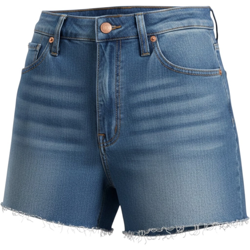 Madewell Denim Shorts Womens 31 Blue High Rise Cutoff‎ Raw Hem Medium Wash